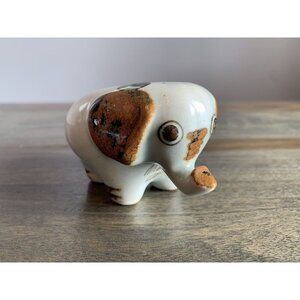 Ken Edwards Tonala Elephant Handmade Handpainted Mexico Trunk Up Vintage